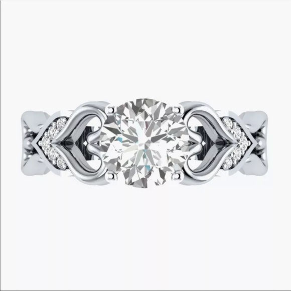 New 925 Silver Diamond Women’s Engagement Ring - Picture 2 of 3